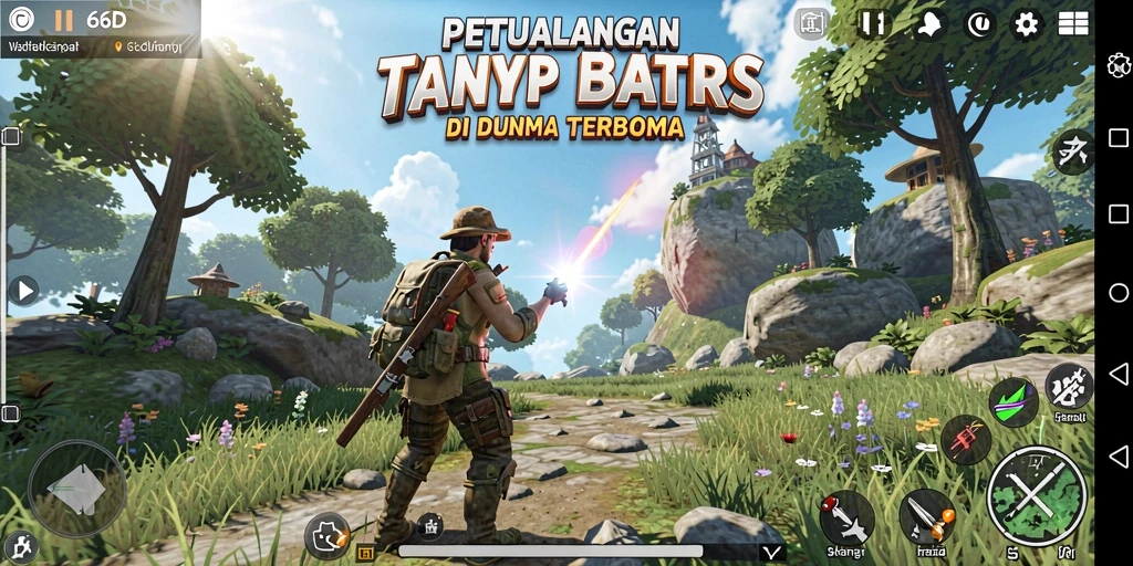 Gameplay dinamis dalam dunia terbuka yang luas di 66D.