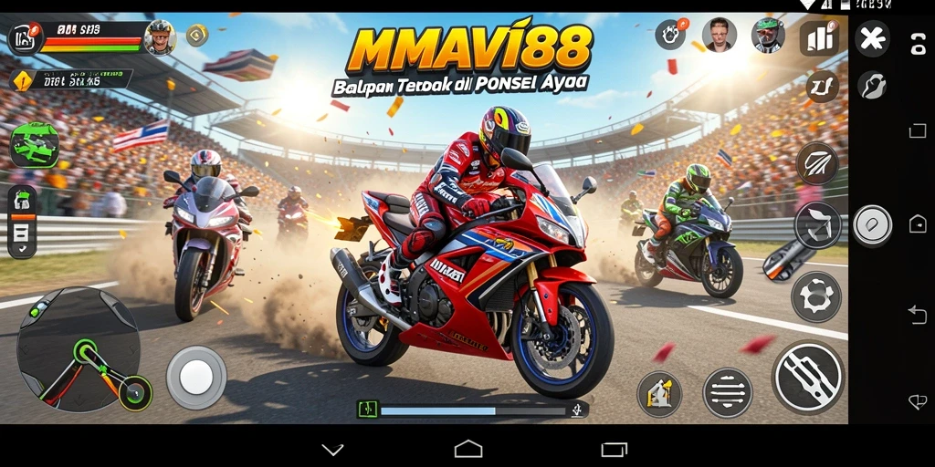 Gameplay mendebarkan dalam balapan motor AMAVI88.