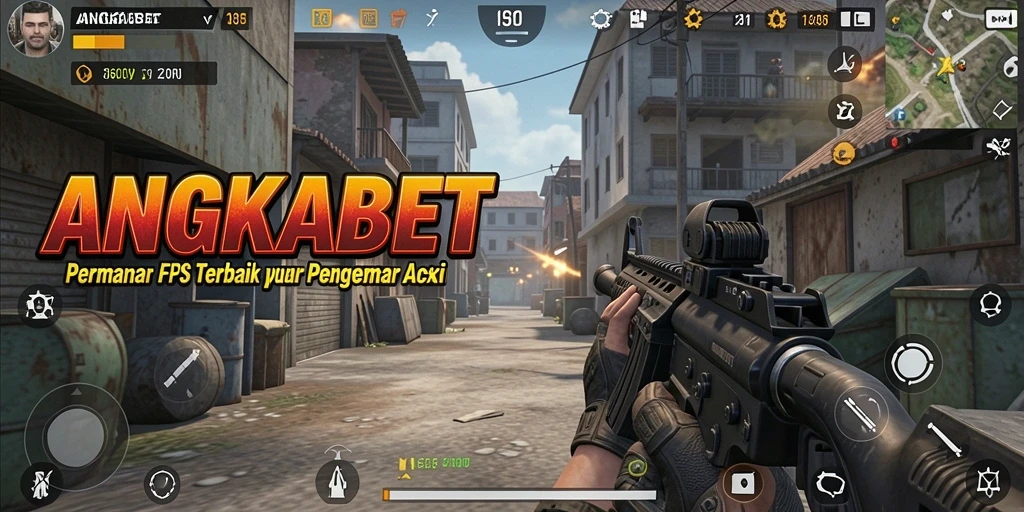 Screenshot gameplay ANGKABET menampilkan aksi seru dalam pertempuran FPS.