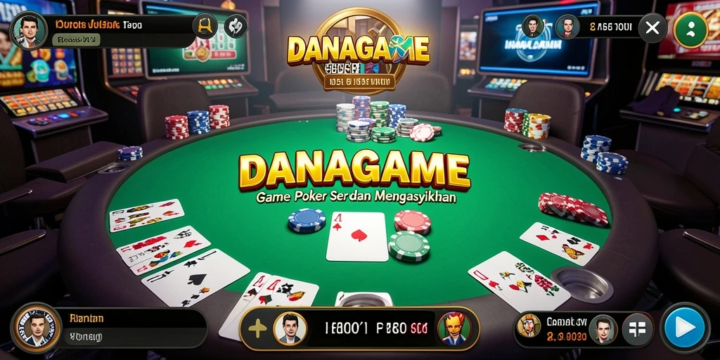 Tampilan gameplay Poker yang menegangkan dan menarik di DANAGAME.