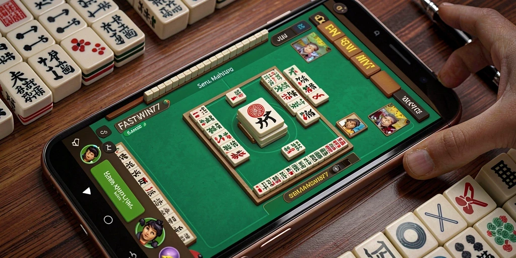 Tangkapan layar menunjukkan antarmuka menarik dari gameplay Mahjong.