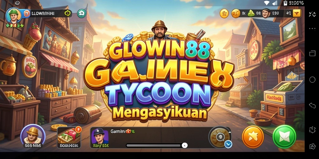 Tampilan gameplay GLOWIN88 yang menarik dalam membangun bisnis Tycoon.