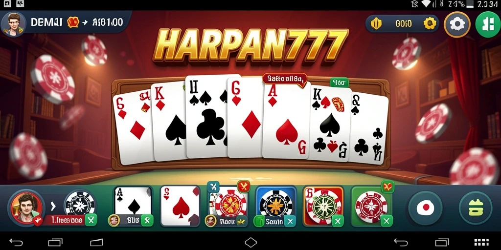 Tampilan gameplay seru dari HARAPAN777 dalam permainan domino.