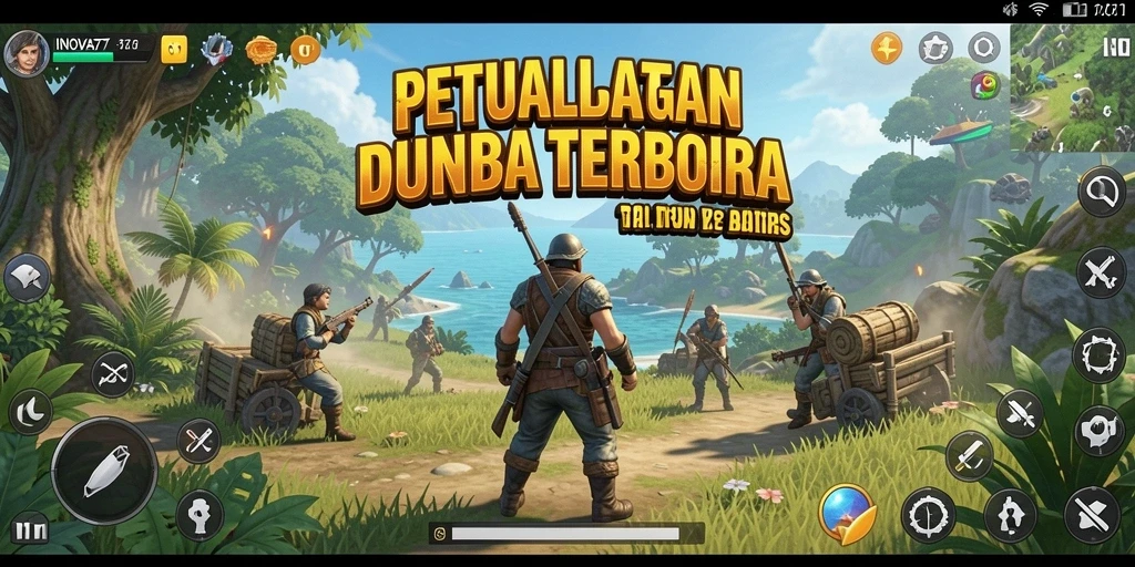 Screenshot INOVA77 menampilkan pemain menikmati keindahan dunia terbuka.