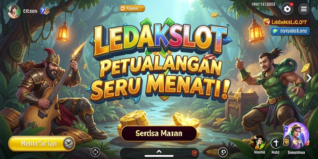 Tampilan gameplay seru dalam LEDAKSLOT dengan petualangan yang mendebarkan.
