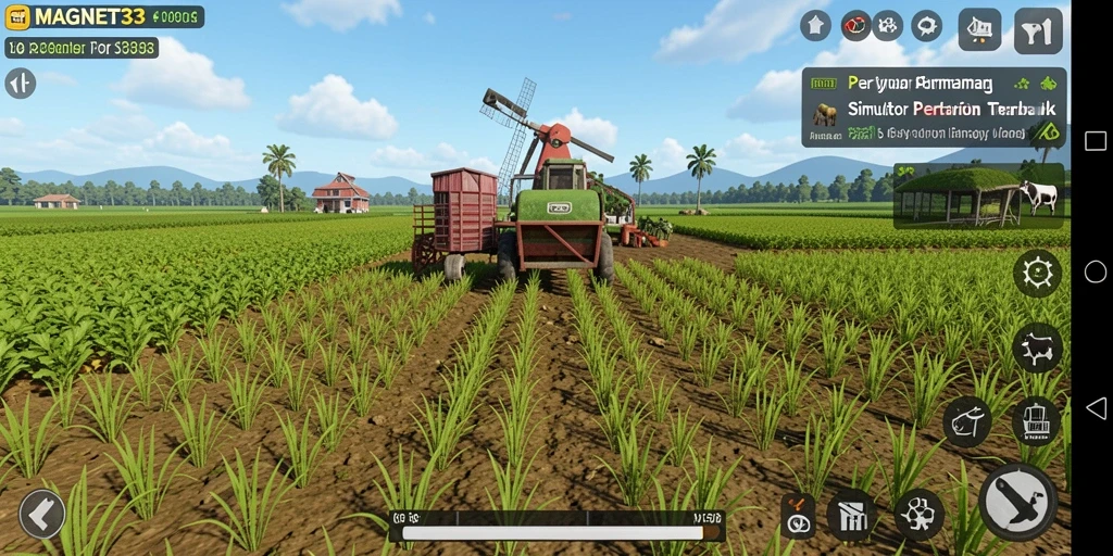 Tangkapan layar gameplay MAGNET33 dengan berbagai tanaman dan hewan.