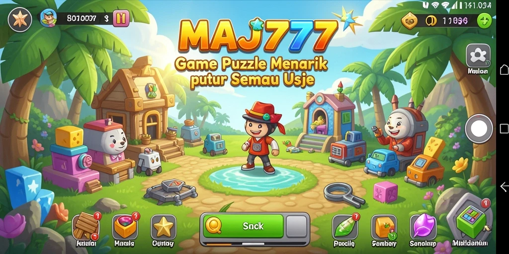Screenshot gameplay MAJ777 yang menggambarkan tantangan Puzzle.