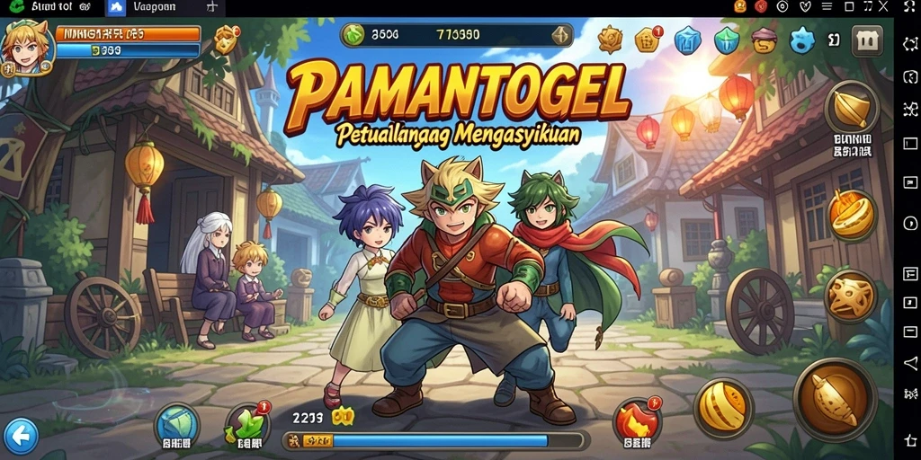 Tampilan gameplay menakjubkan dari PAMANTOGEL dengan karakter anime ikonik.