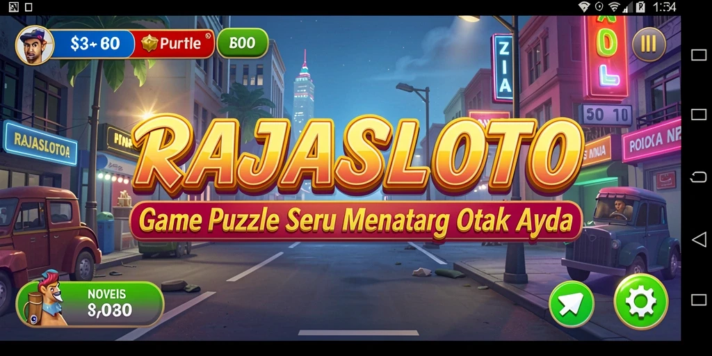 Tampilan gameplay RAJASLOTO dengan berbagai teka-teki menarik.