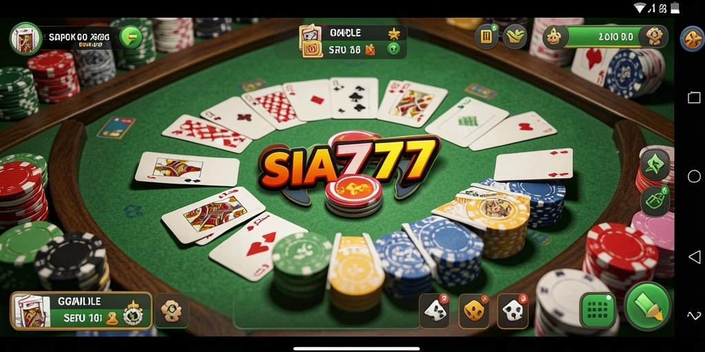 Screenshot SIA777 menampilkan intensitas permainan Gaple yang seru.