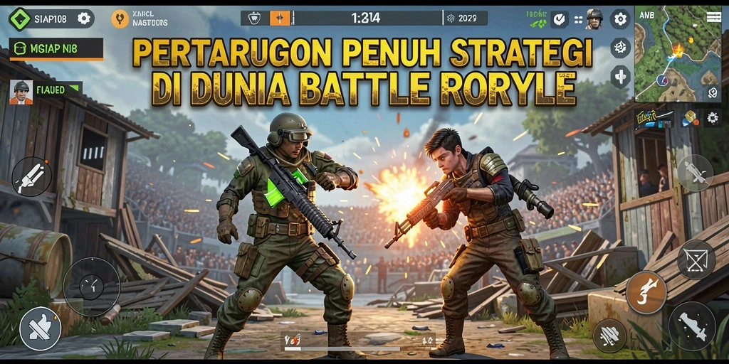 Screenshot SIAP108 menampilkan aksi pertempuran seru dalam game Battle Royale.