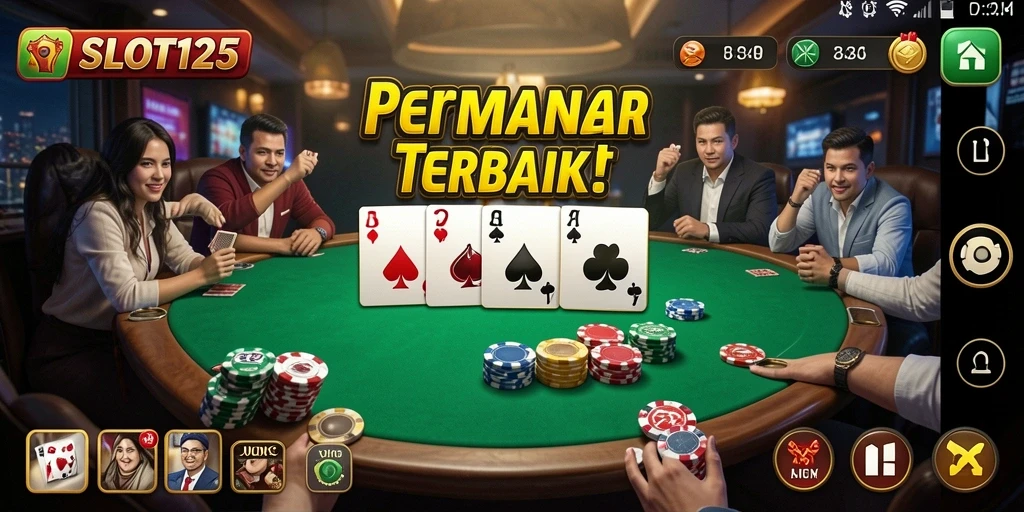 Gameplay SLOT123 yang menarik dengan suasana Poker yang intens.