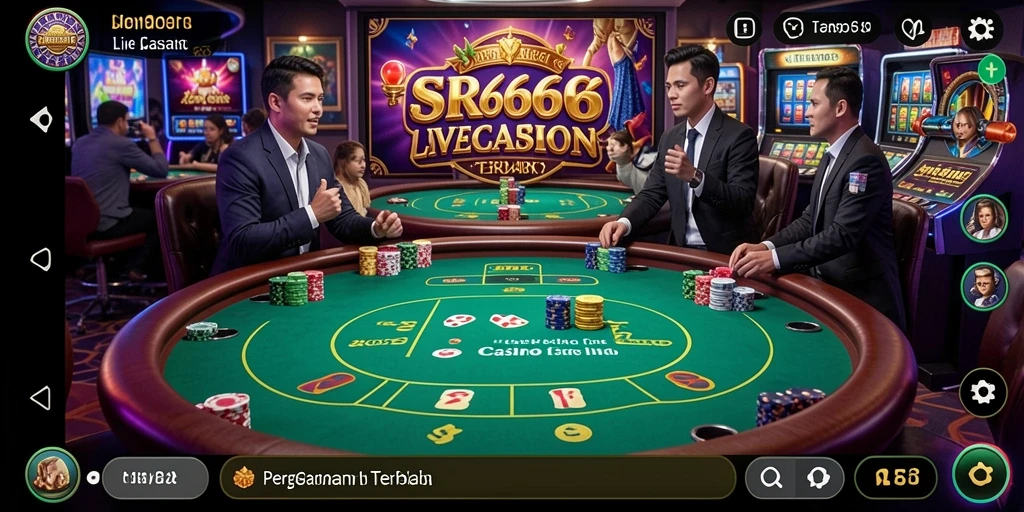 Tampilan gameplay Live Casino yang seru dan interaktif di SR6666.