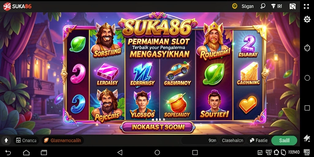 Tampilan screenshot SUKA86 menampilkan aksi putaran slot yang seru.