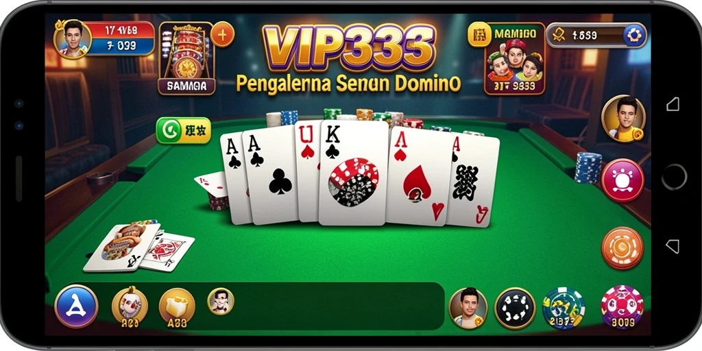 Tampilan gameplay seru dari VIP333 yang menampilkan keseruan bermain Domino.