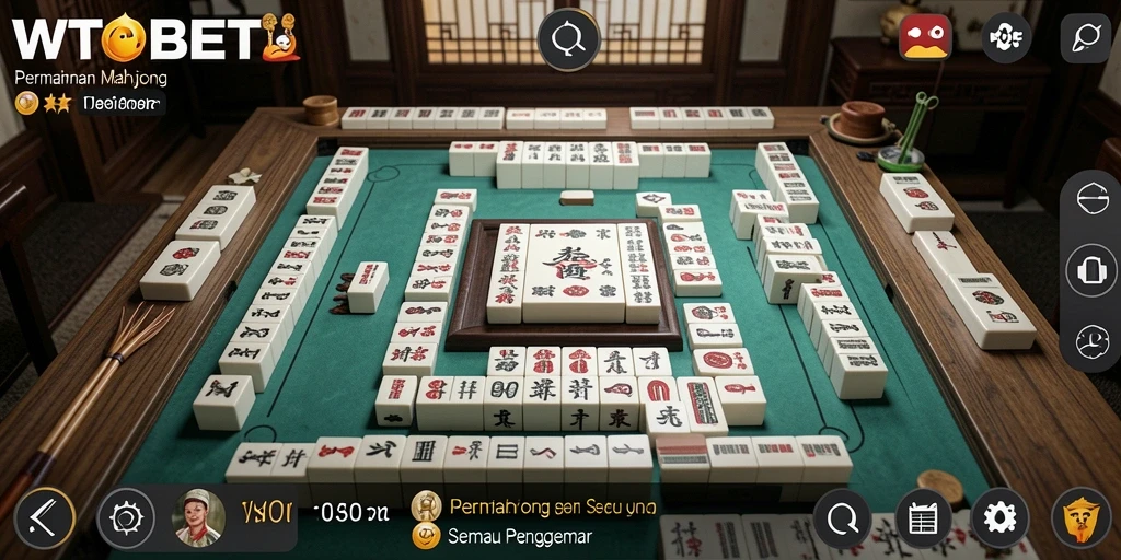 Tampilan gameplay WTOBET yang menarik dengan elemen Mahjong.